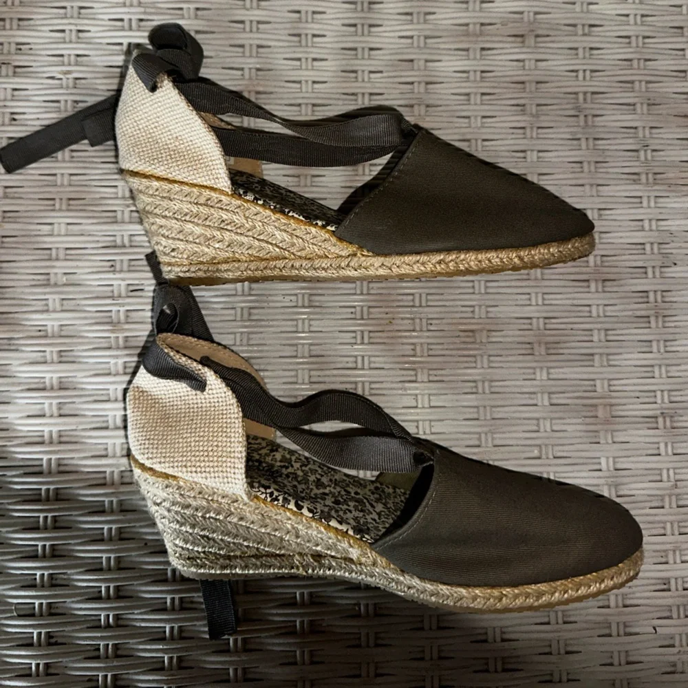 NWOB Free People Black Espadrille Ankle Tie Shoes Sz 36